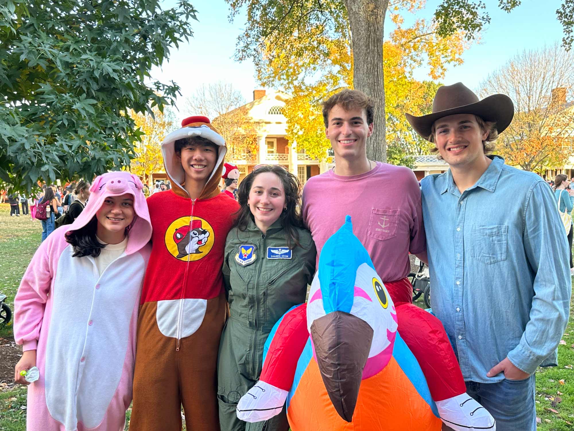 Tommy McNeal and some friends dressed up for Trick-or-Treat on the Lawn